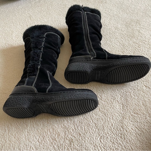 Naturalizer Suede Leather Winter Boot Faux Fur Lined Full Zipper Size 6.5 Black - Picture 7 of 9